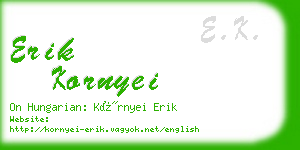 erik kornyei business card